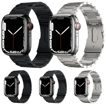 Bracelet de montre en métal titane à trois perles PG63, For Apple Watch Series 10 46mm, For Apple Watch Series 10 42mm, For Apple Watch SE 2023 44mm, For Apple Watch SE 2023 40mm, For Apple Watch Ultra 2 49mm, For Apple Watch Series 9 45mm             ...