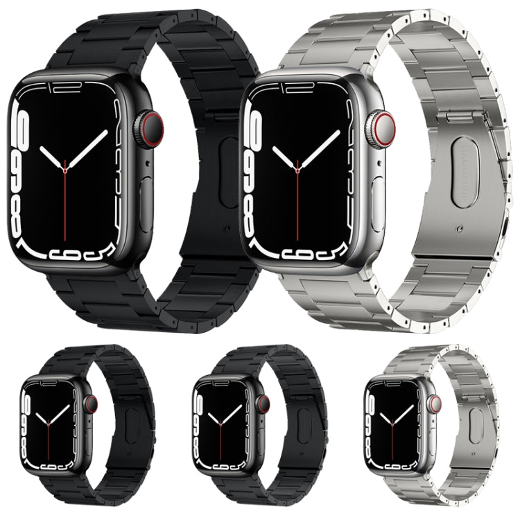 Bracelet de montre en métal titane à trois perles PG63, For Apple Watch Series 4 44mm, For Apple Watch Series 4 40mm, For Apple Watch Series 3 38mm, For Apple Watch Series 3 42mm, For Apple Watch Series 2 42mm, For Apple Watch Series 2 38mm            ...