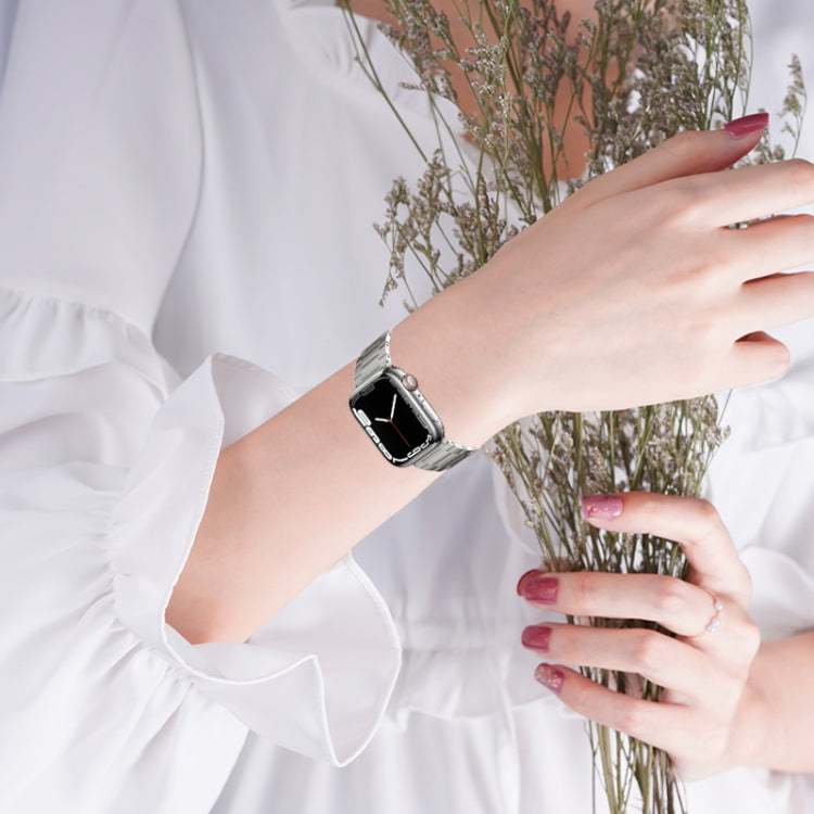 Bracelet de montre en métal titane à trois perles PG63, For Apple Watch Series 4 44mm, For Apple Watch Series 4 40mm, For Apple Watch Series 3 38mm, For Apple Watch Series 3 42mm, For Apple Watch Series 2 42mm, For Apple Watch Series 2 38mm            ...