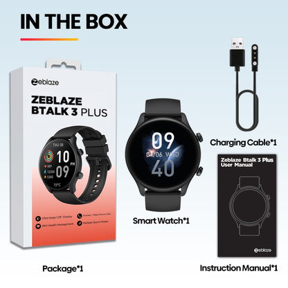 La montre intelligente Zeblaze Btalk 3 Plus avec écran de 1,39 pouces pour le fitness et le bien-être prend en charge les appels vocaux