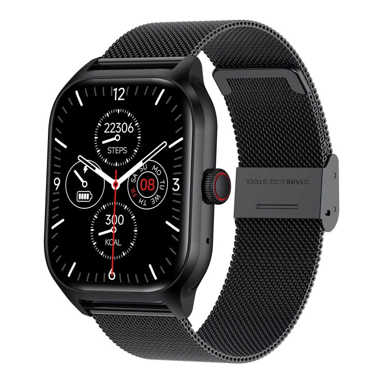 Montre intelligente LEMFO LT10 avec écran TFT de 2,01 pouces prenant en charge les appels Bluetooth / la surveillance de la santé, Steel Strap, Silicone Strap