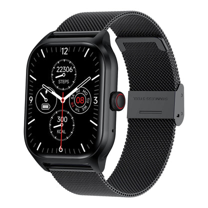 Montre intelligente LEMFO LT10 avec écran TFT de 2,01 pouces prenant en charge les appels Bluetooth / la surveillance de la santé, Steel Strap, Silicone Strap