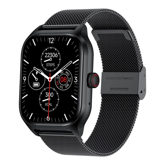 Montre intelligente LEMFO LT10 avec écran TFT de 2,01 pouces prenant en charge les appels Bluetooth / la surveillance de la santé, Steel Strap, Silicone Strap