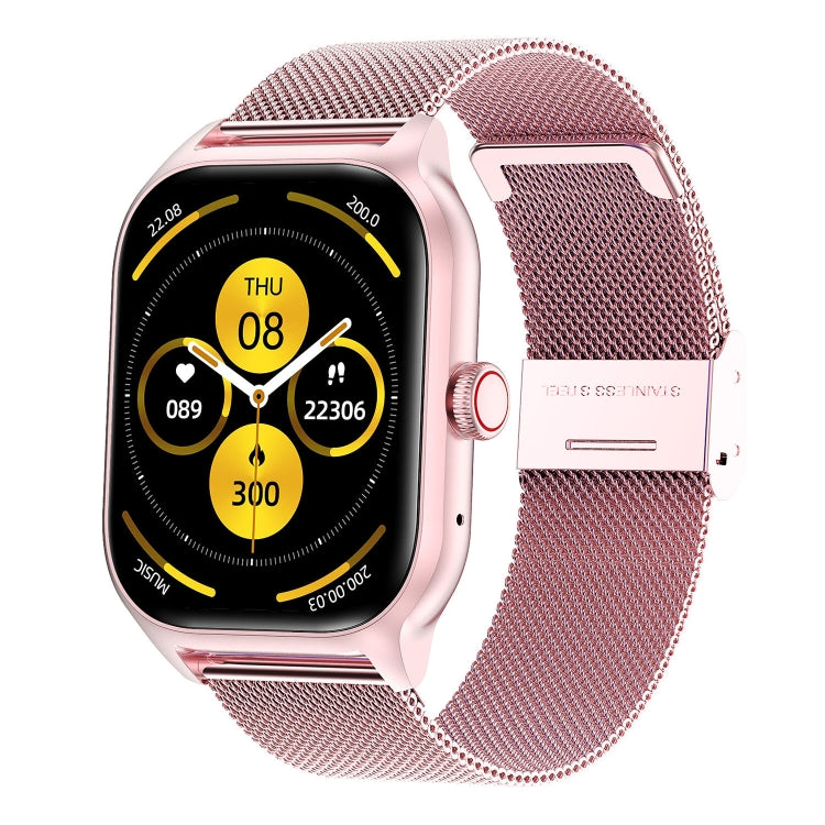 Montre intelligente LEMFO LT10 avec écran TFT de 2,01 pouces prenant en charge les appels Bluetooth / la surveillance de la santé, Steel Strap, Silicone Strap