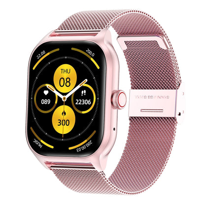 Montre intelligente LEMFO LT10 avec écran TFT de 2,01 pouces prenant en charge les appels Bluetooth / la surveillance de la santé, Steel Strap, Silicone Strap