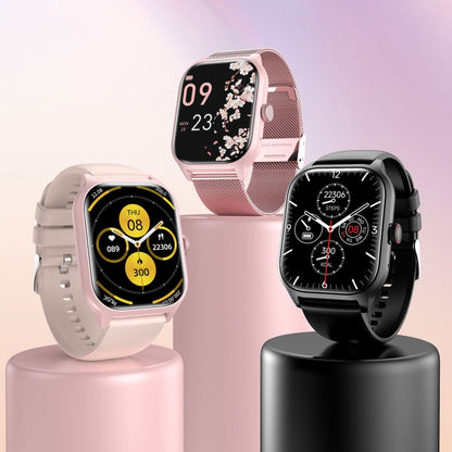 Montre intelligente LEMFO LT10 avec écran TFT de 2,01 pouces prenant en charge les appels Bluetooth / la surveillance de la santé, Steel Strap, Silicone Strap