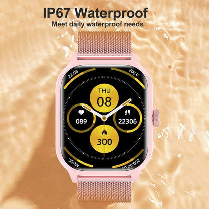 Montre intelligente LEMFO LT10 avec écran TFT de 2,01 pouces prenant en charge les appels Bluetooth / la surveillance de la santé, Steel Strap, Silicone Strap