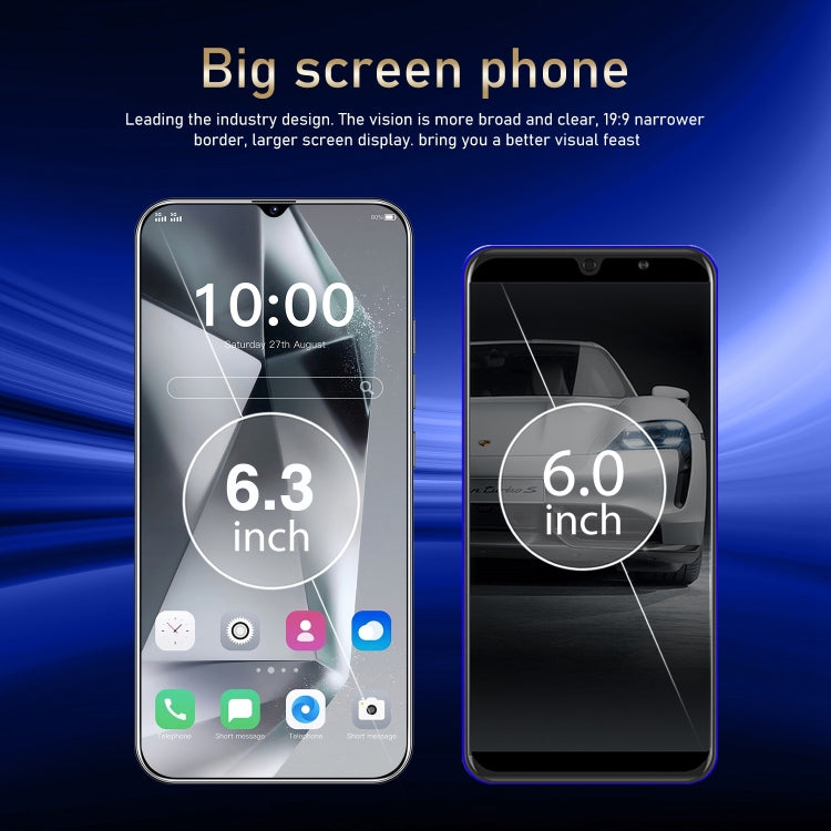 SDT89 / S24 Ultra, écran 6,3 pouces, identification faciale, Android 10.0 MTK6737 Quad Core, réseau : 4G, double SIM, 2GB+16GB