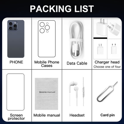 ZPT95 / i15 Pro Max, écran 6,3 pouces, identification faciale, Android 8.1 SC7731 Quad Core, réseau : 5G, double SIM, 2GB+16GB