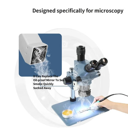 Kaisi MaT – ventilateur d'extraction de fumée à angles réglables, adapté aux Microscopes des séries 6565/7045/7050