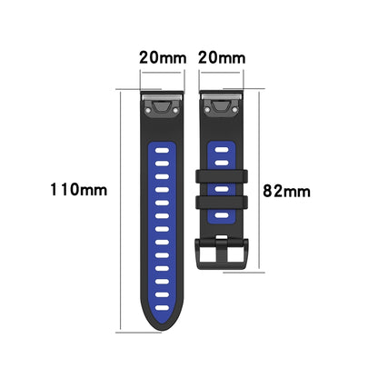 Bracelet en silicone bicolore, For Garmin Fenix 6S