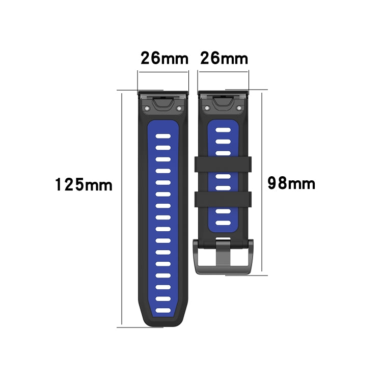 Bracelet en silicone bicolore, For Garmin Fenix 6X