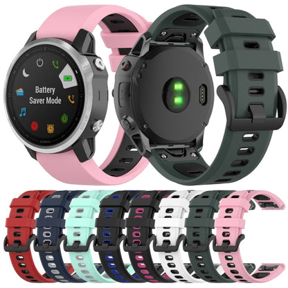 Bracelet en silicone bicolore, For Garmin Fenix 6X