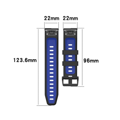 Bracelet en silicone bicolore, For Garmin Fenix 6