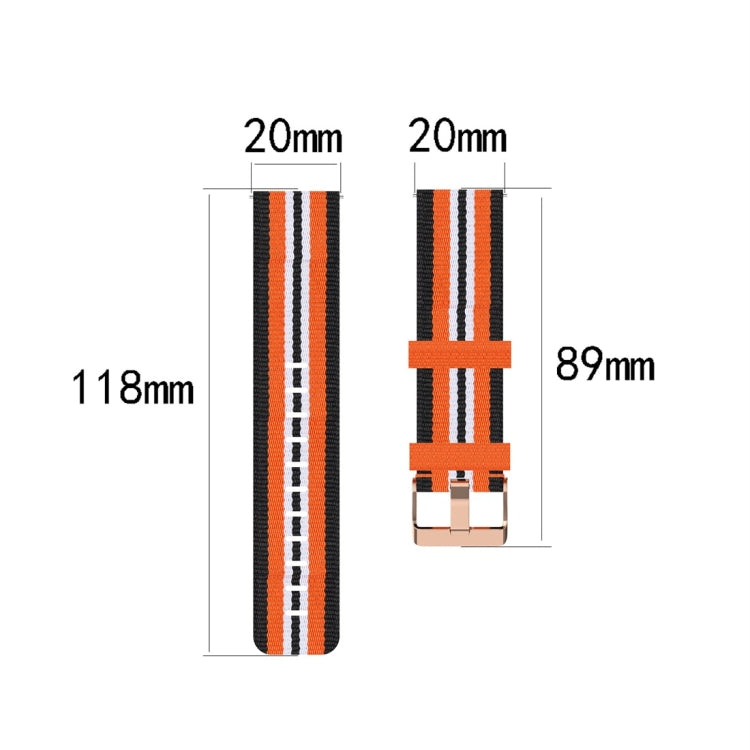 Sangle texturée en nylon tissé, taille : taille libre 20 mm., For Galaxy Watch 3 41mm