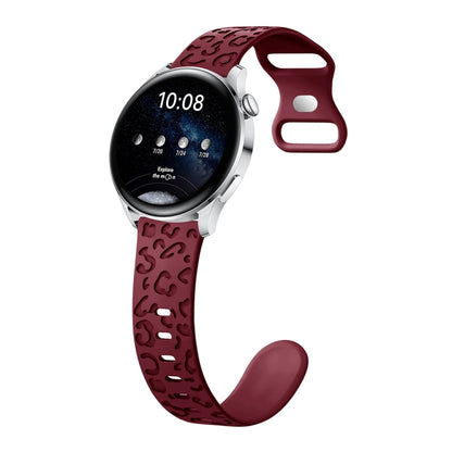 Bracelet de montre en silicone à boucle en forme de 8 papillon concave à imprimé léopard, 20mm, 22mm