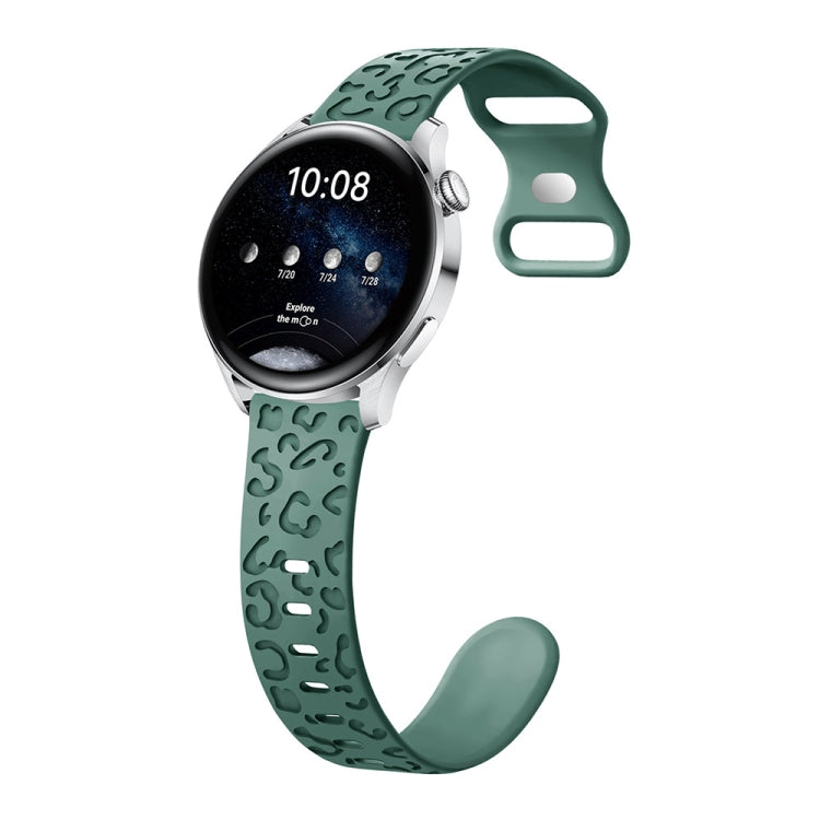 Bracelet de montre en silicone à boucle en forme de 8 papillon concave à imprimé léopard, 20mm, 22mm