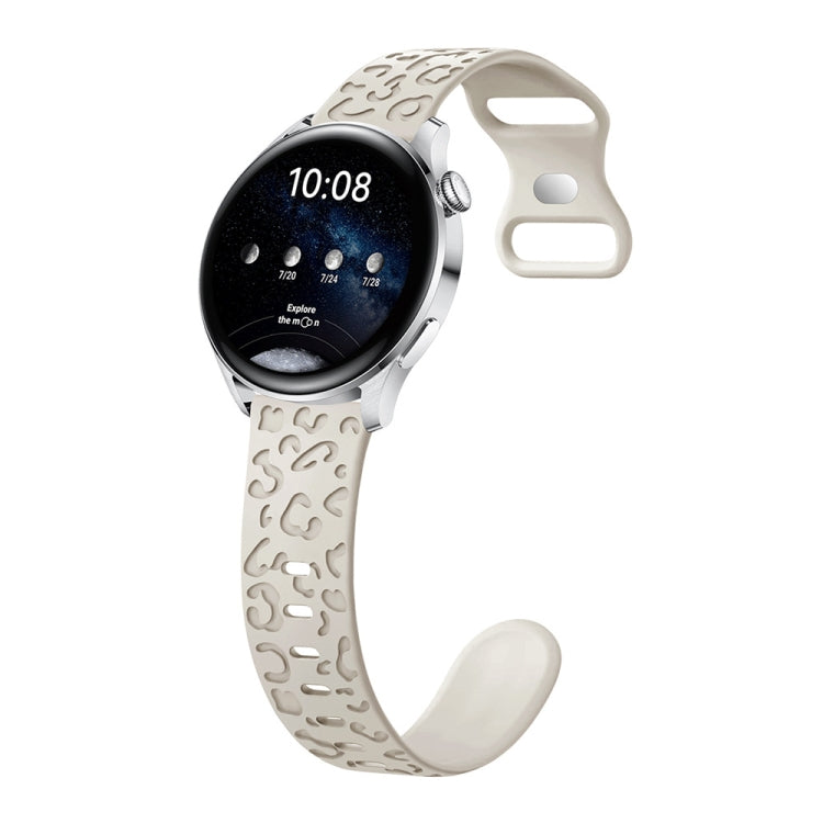Bracelet de montre en silicone à boucle en forme de 8 papillon concave à imprimé léopard, 20mm, 22mm