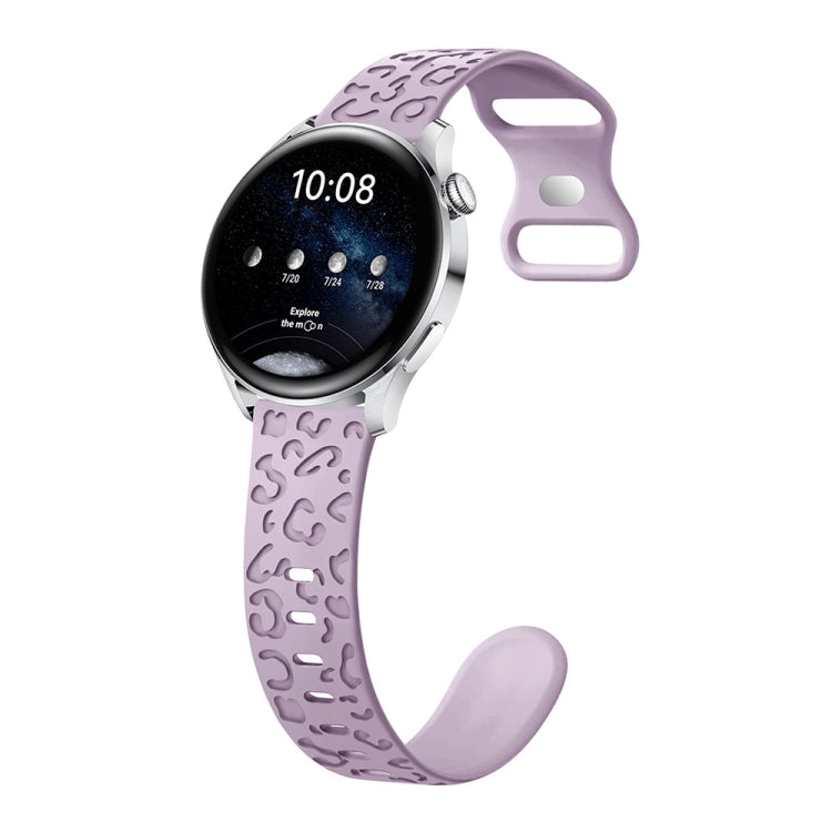 Bracelet de montre en silicone à boucle en forme de 8 papillon concave à imprimé léopard, 20mm, 22mm