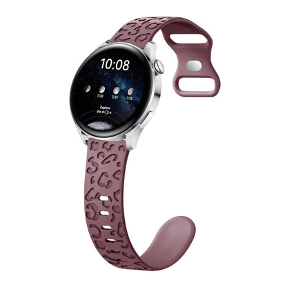 Bracelet de montre en silicone à boucle en forme de 8 papillon concave à imprimé léopard, 20mm, 22mm
