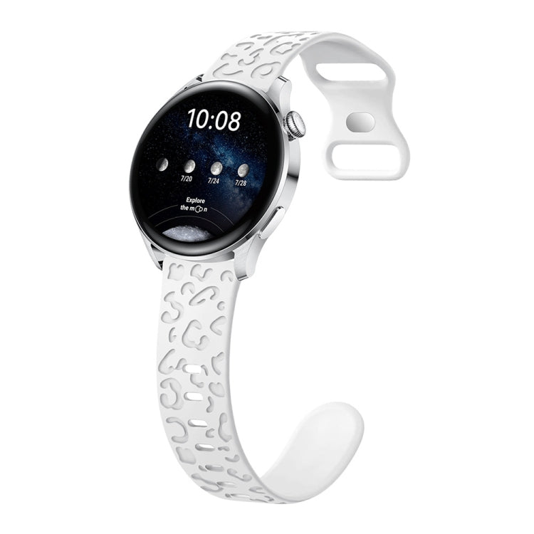 Bracelet de montre en silicone à boucle en forme de 8 papillon concave à imprimé léopard, 20mm, 22mm