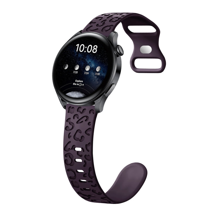 Bracelet de montre en silicone à boucle en forme de 8 papillon concave à imprimé léopard, 20mm, 22mm