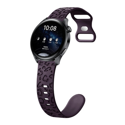 Bracelet de montre en silicone à boucle en forme de 8 papillon concave à imprimé léopard, 20mm, 22mm