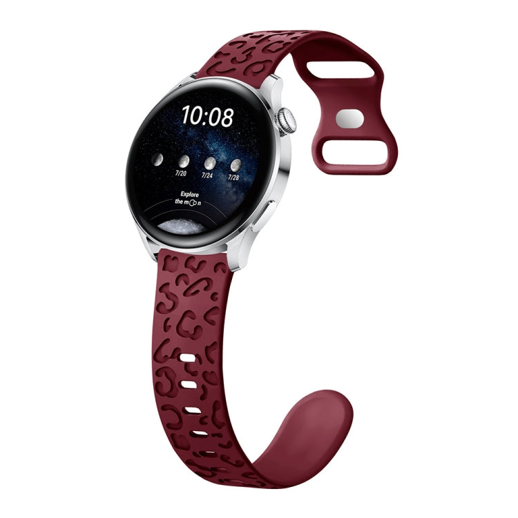 Bracelet de montre en silicone à boucle en forme de 8 papillon concave à imprimé léopard, 20mm, 22mm