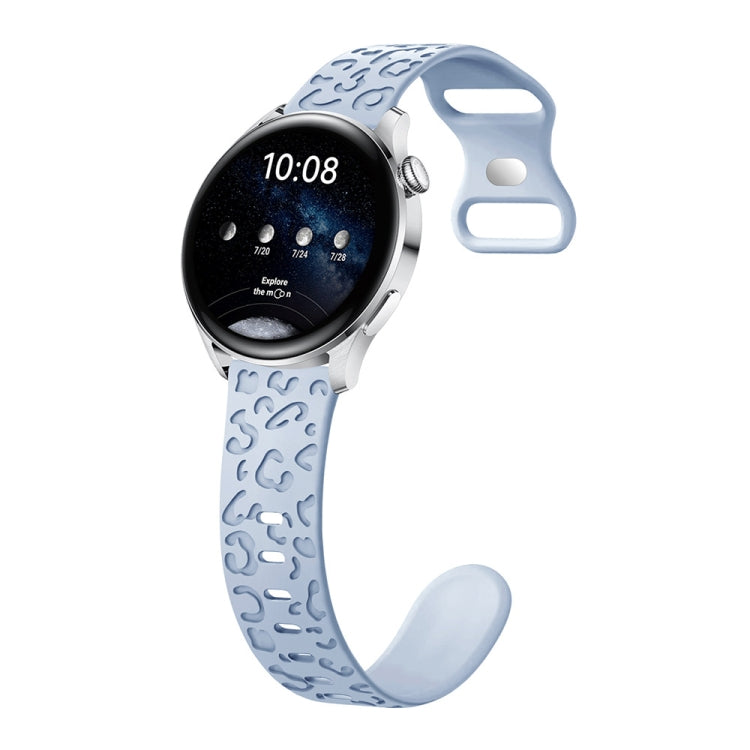 Bracelet de montre en silicone à boucle en forme de 8 papillon concave à imprimé léopard, 20mm, 22mm