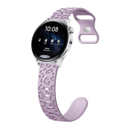 Bracelet de montre en silicone à boucle en forme de 8 papillon concave à imprimé léopard, 20mm, 22mm