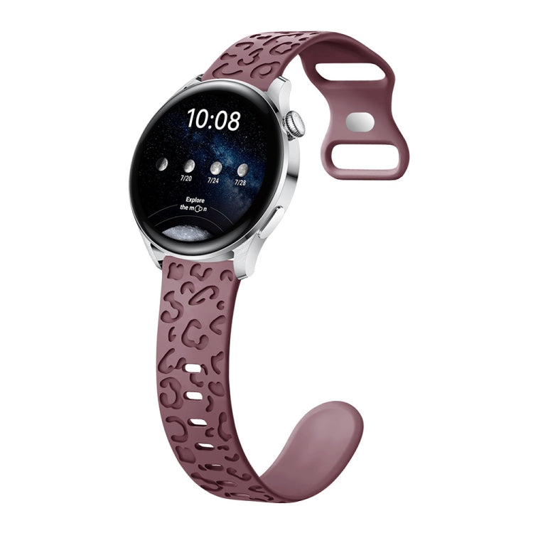 Bracelet de montre en silicone à boucle en forme de 8 papillon concave à imprimé léopard, 20mm, 22mm