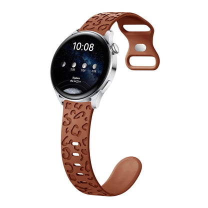 Bracelet de montre en silicone à boucle en forme de 8 papillon concave à imprimé léopard, 20mm, 22mm