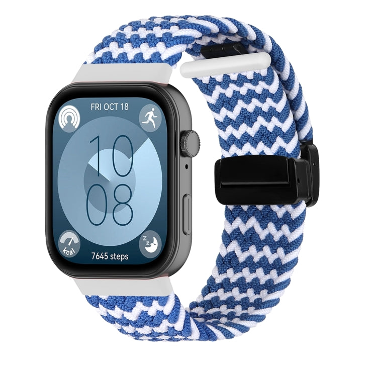 Bracelet de montre tressé à boucle pliante magnétique, For Huawei Watch Fit3
