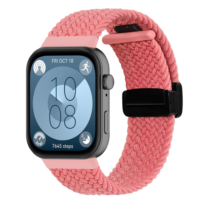 Bracelet de montre tressé à boucle pliante magnétique, For Huawei Watch Fit3