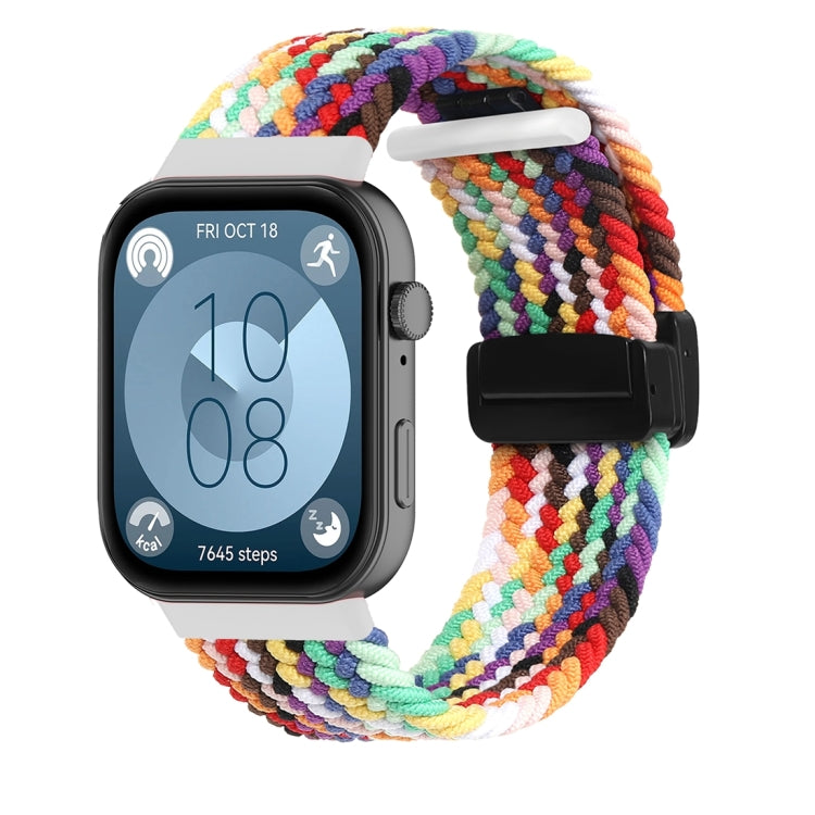 Bracelet de montre tressé à boucle pliante magnétique, For Huawei Watch Fit3