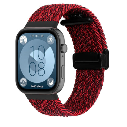 Bracelet de montre tressé à boucle pliante magnétique, For Huawei Watch Fit3