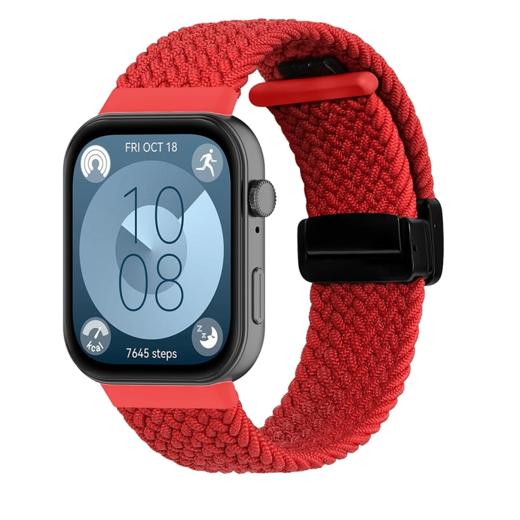 Bracelet de montre tressé à boucle pliante magnétique, For Huawei Watch Fit3