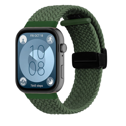Bracelet de montre tressé à boucle pliante magnétique, For Huawei Watch Fit3