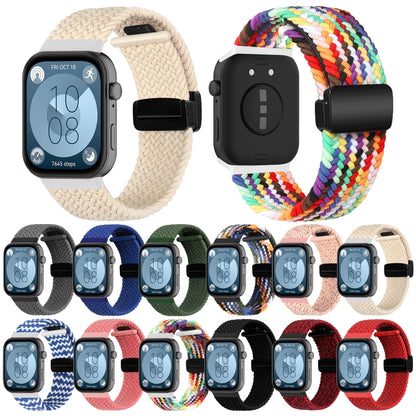 Bracelet de montre tressé à boucle pliante magnétique, For Huawei Watch Fit3