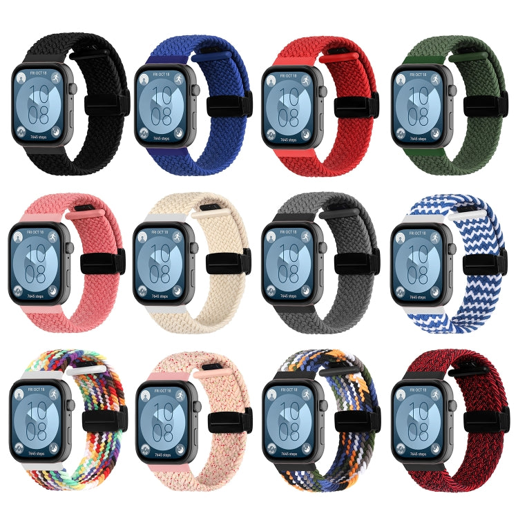 Bracelet de montre tressé à boucle pliante magnétique, For Huawei Watch Fit3