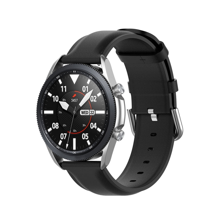 Bracelet en cuir à queue ronde, taille : taille libre 22 mm., For Galaxy Watch 3 45mm