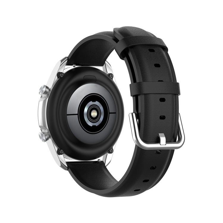 Bracelet en cuir à queue ronde, taille : taille libre 22 mm., For Galaxy Watch 3 45mm