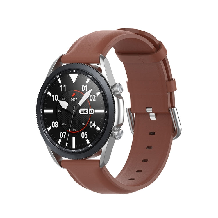 Bracelet en cuir à queue ronde, taille : taille libre 22 mm., For Galaxy Watch 3 45mm