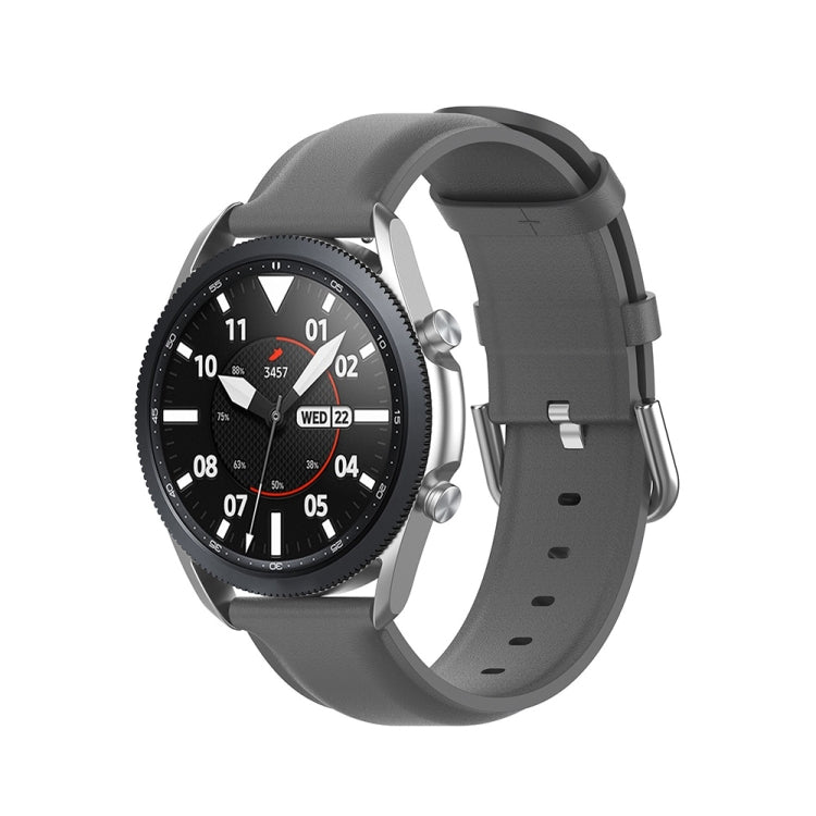 Bracelet en cuir à queue ronde, taille : taille libre 22 mm., For Galaxy Watch 3 45mm