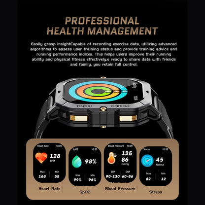 Montre intelligente de sport LEMFO C28 2,02 pouces, prise en charge des appels Bluetooth/notification de message/moniteur de santé de fréquence cardiaque/tension artérielle