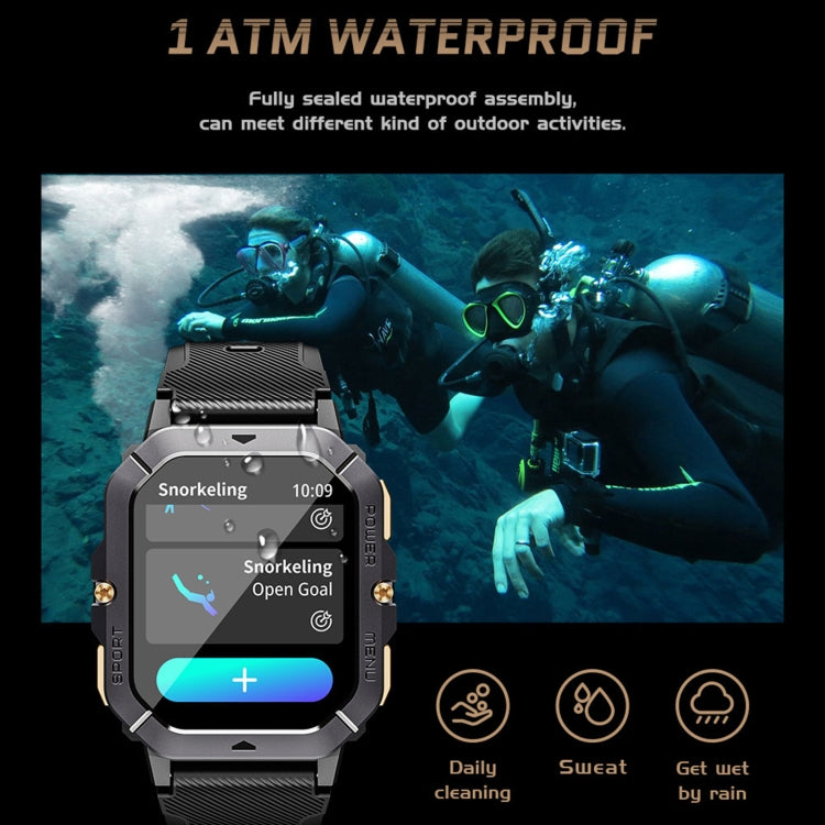 Montre intelligente de sport LEMFO C28 2,02 pouces, prise en charge des appels Bluetooth/notification de message/moniteur de santé de fréquence cardiaque/tension artérielle