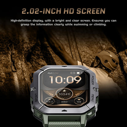 Montre intelligente de sport LEMFO C28 2,02 pouces, prise en charge des appels Bluetooth/notification de message/moniteur de santé de fréquence cardiaque/tension artérielle