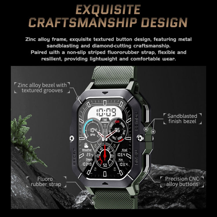 Montre intelligente de sport LEMFO C28 2,02 pouces, prise en charge des appels Bluetooth/notification de message/moniteur de santé de fréquence cardiaque/tension artérielle