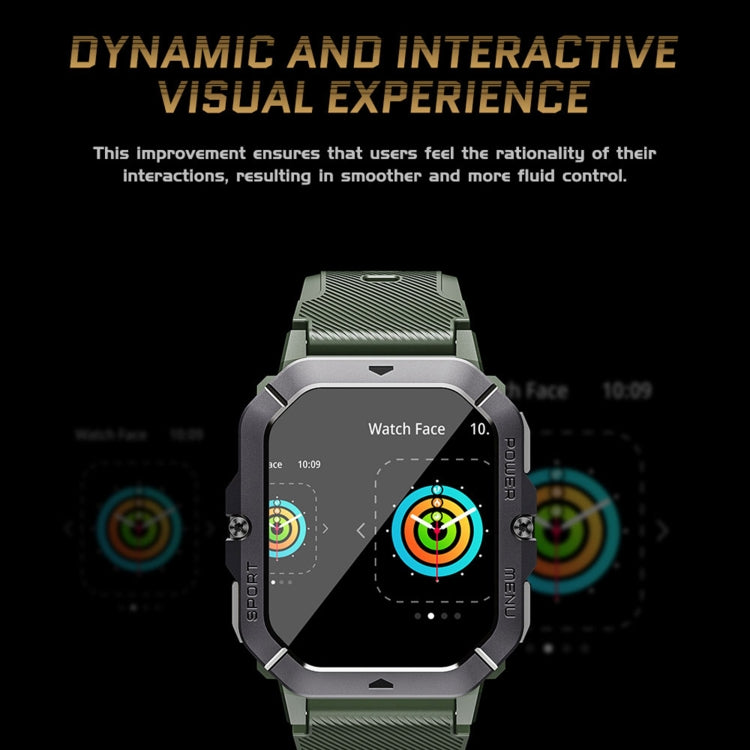 Montre intelligente de sport LEMFO C28 2,02 pouces, prise en charge des appels Bluetooth/notification de message/moniteur de santé de fréquence cardiaque/tension artérielle