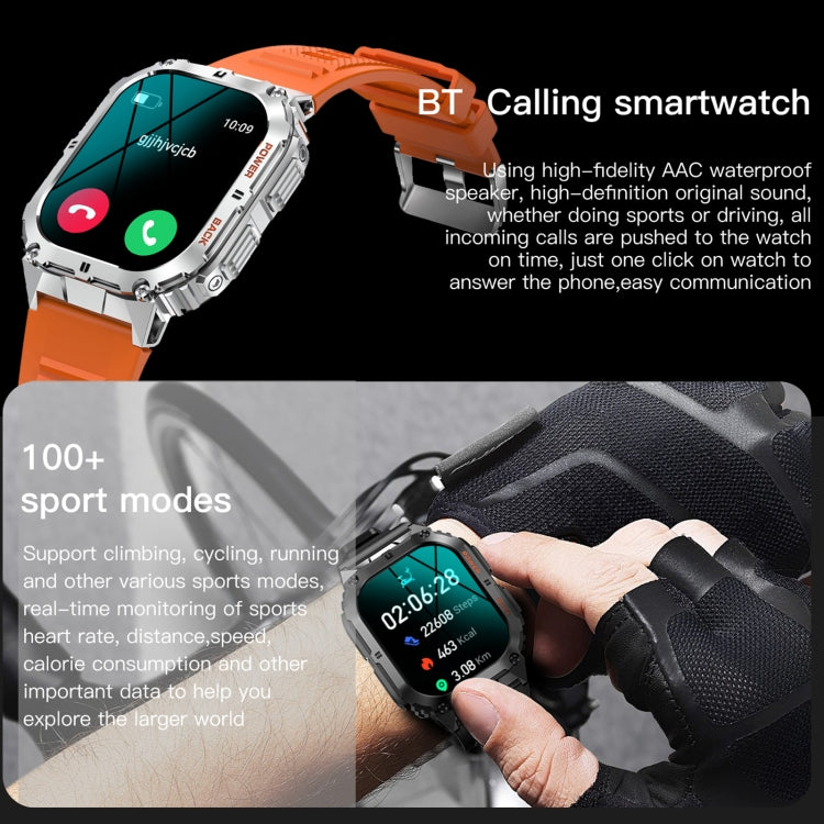 Montre connectée de sport LEMFO K61 Pro 1,96 pouces BT5.0, prise en charge des appels Bluetooth / sommeil / oxygène dans le sang / fréquence cardiaque / pression artérielle